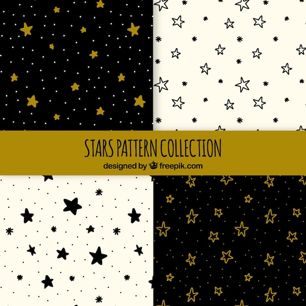 Free vector hand drawn pattern with stars