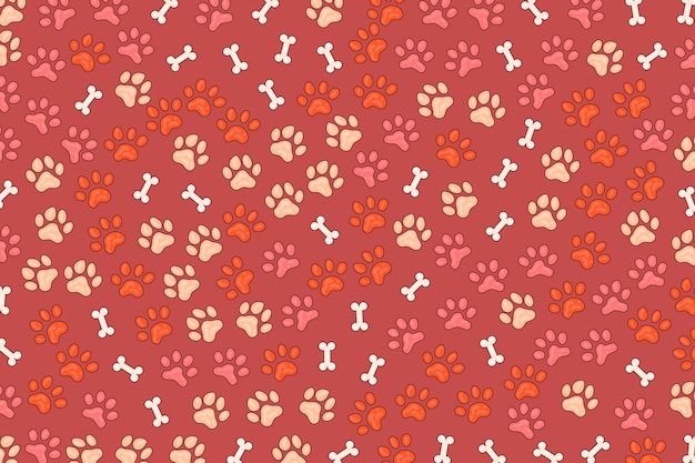 Free Vector hand drawn paw prints background