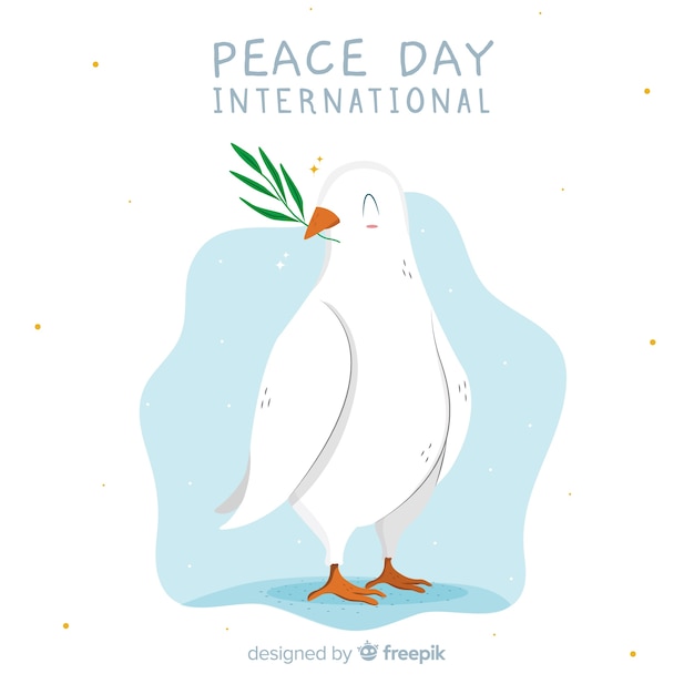 Free Vector hand drawn peace day white dove