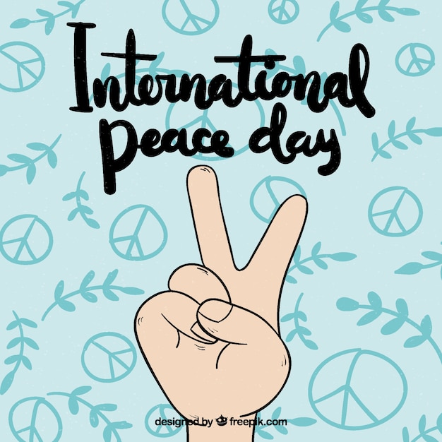 Free vector hand drawn peace fingers