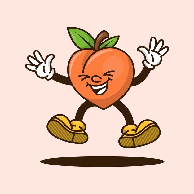 Hand drawn peach cartoon illustration