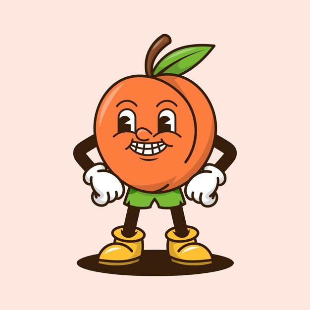 Hand drawn peach cartoon illustration