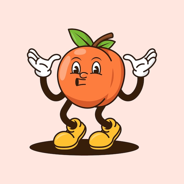 Hand drawn peach cartoon illustration