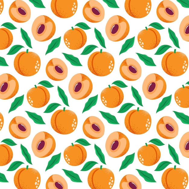 Hand drawn peach pattern design