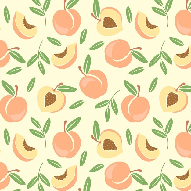 Hand drawn peach pattern design