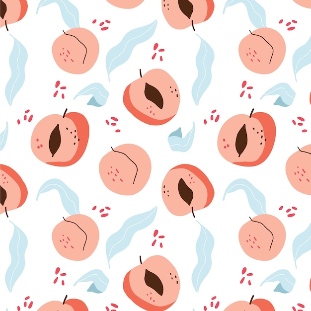 Hand drawn peach pattern design