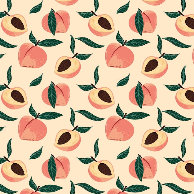 Hand drawn peach pattern design