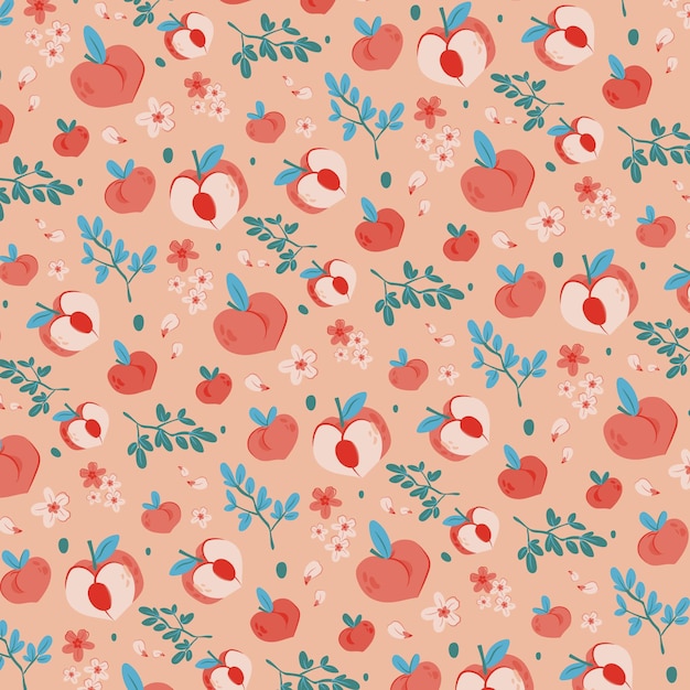 Free vector hand drawn peach pattern design