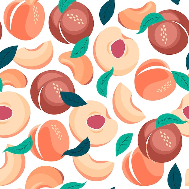 Free vector hand drawn peach pattern design