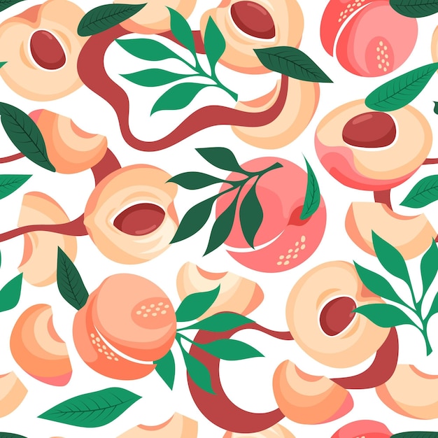 Hand drawn peach pattern design