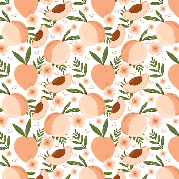 Free vector hand drawn peach pattern design