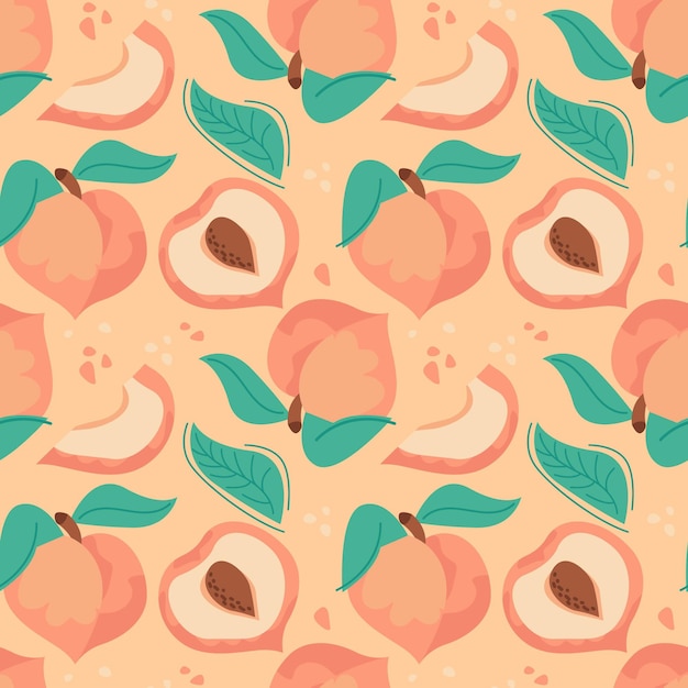 Free vector hand drawn peach pattern design