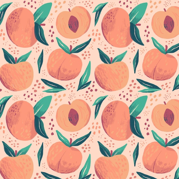 Free Vector hand drawn peach pattern design