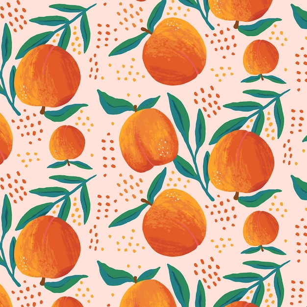 Free Vector hand drawn peach pattern design