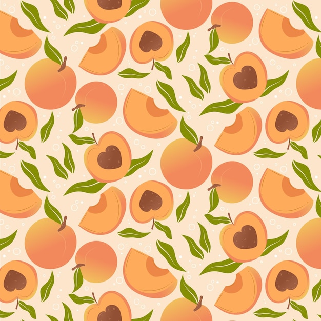 Hand drawn peach pattern design