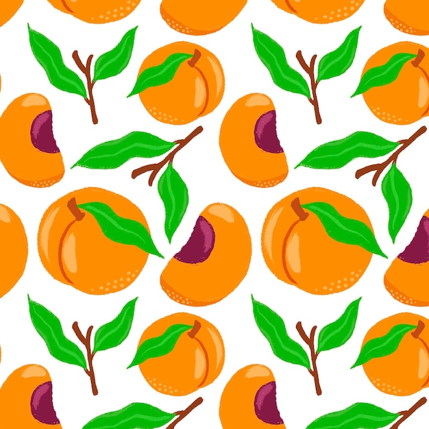 Free Vector hand drawn peach pattern