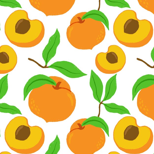 Hand drawn peach pattern