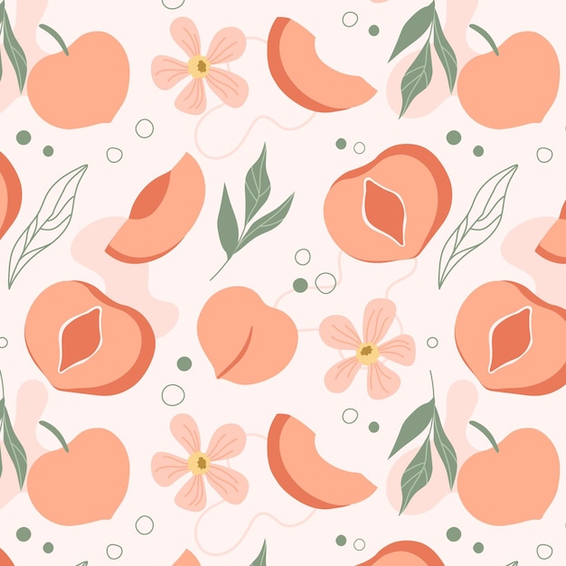 Free Vector hand drawn peach pattern