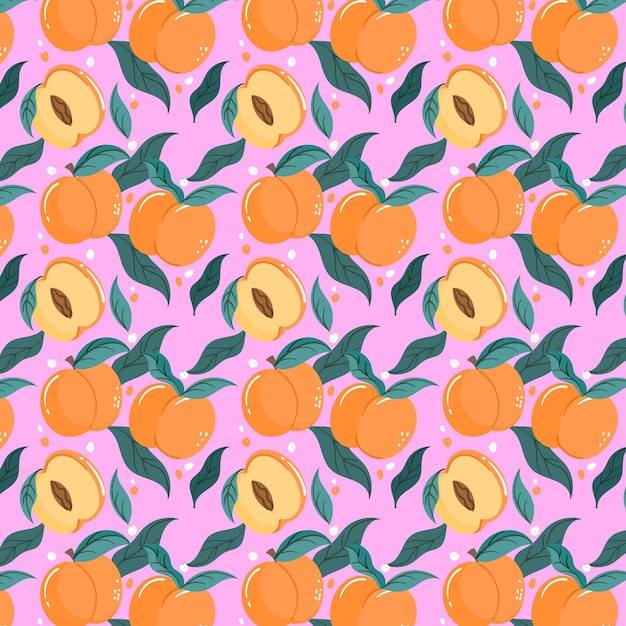 Hand drawn peach pattern