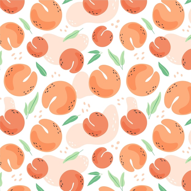 Hand drawn peach pattern