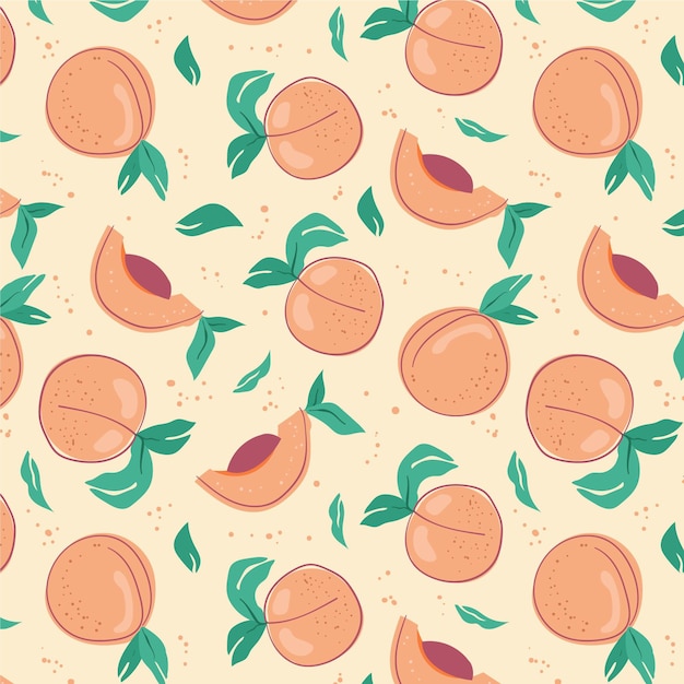 Hand drawn peach pattern