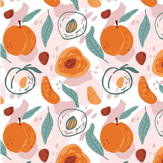 Hand drawn peach pattern