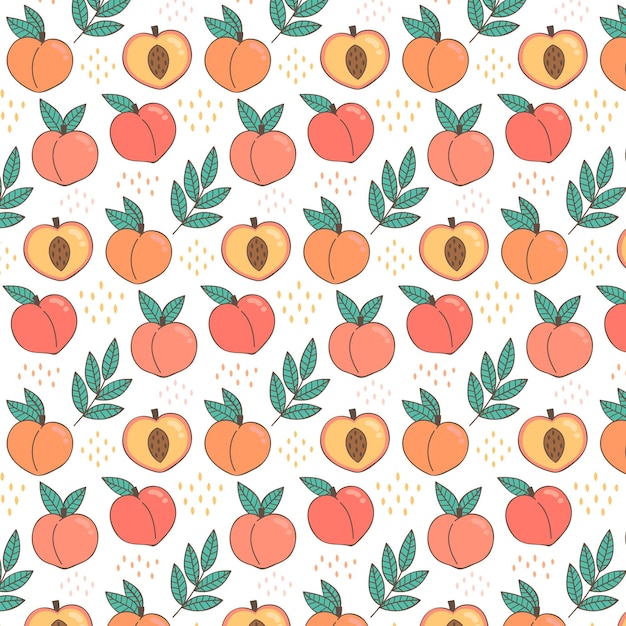 Hand drawn peach pattern