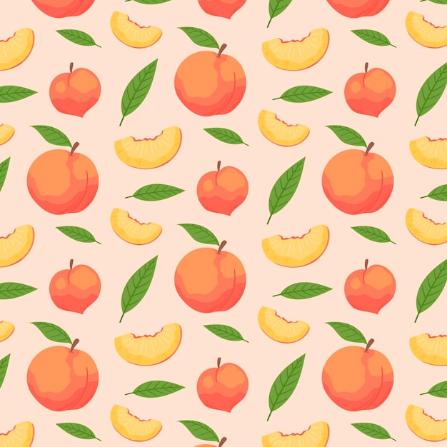 Hand drawn peach pattern