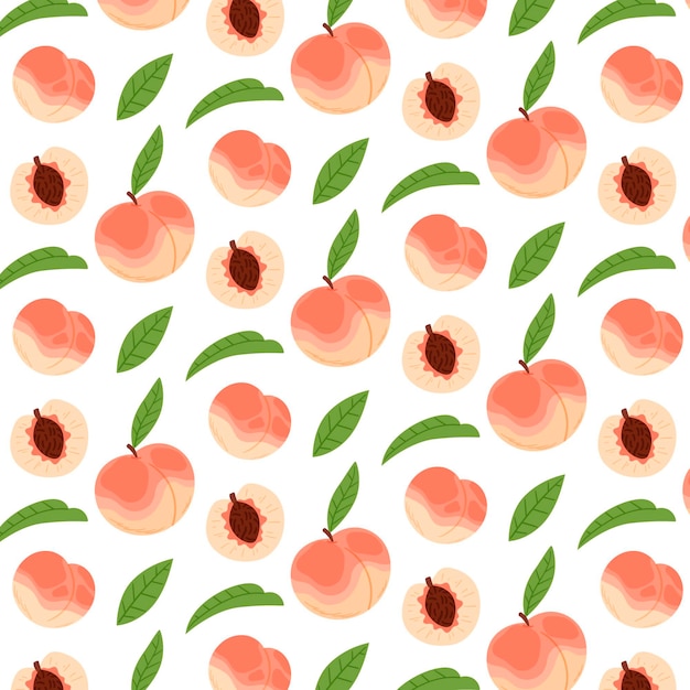 Hand drawn peach pattern