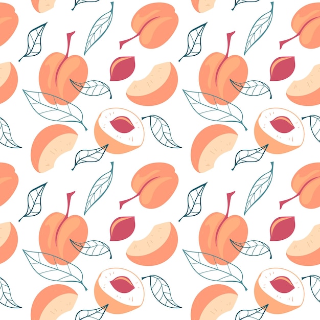 Free vector hand drawn peach pattern