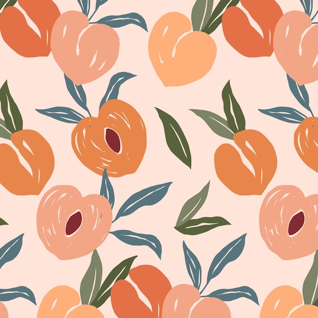 Hand drawn peach pattern