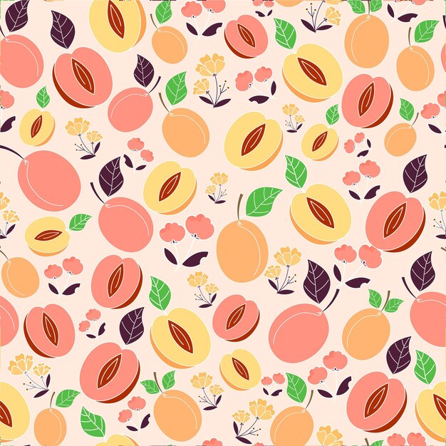 Hand drawn peach pattern