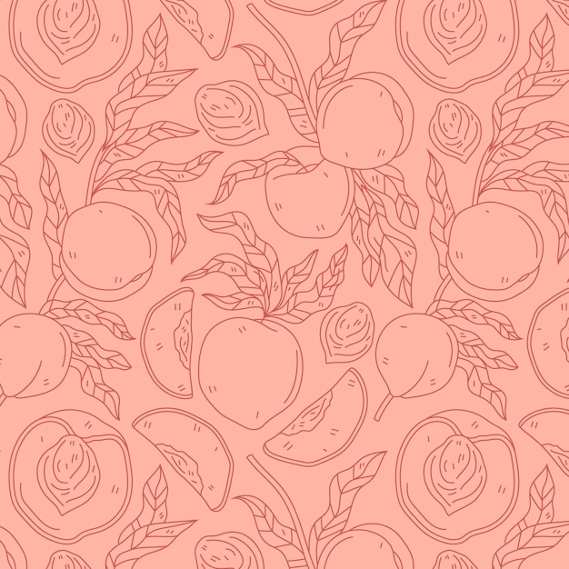 Hand drawn peach pattern