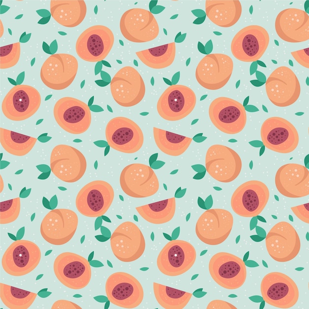 Hand drawn peach pattern