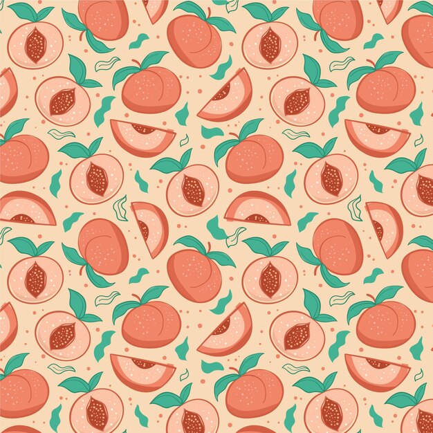 Hand drawn peach pattern