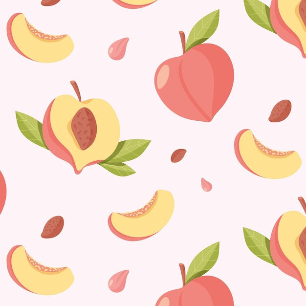 Hand drawn peach pattern