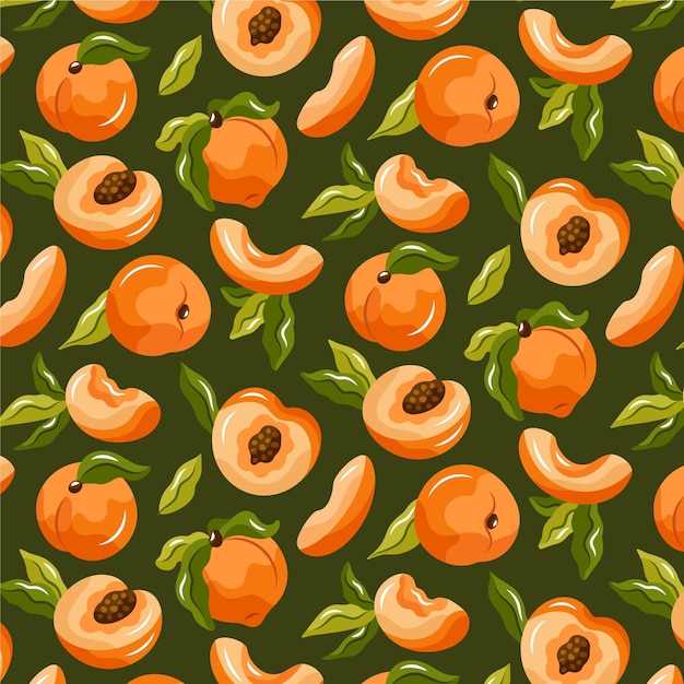 Hand drawn peach pattern