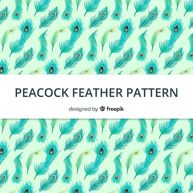 Free vector hand drawn peacock feather pattern collection