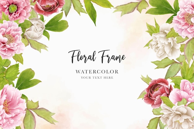 hand drawn peony background design