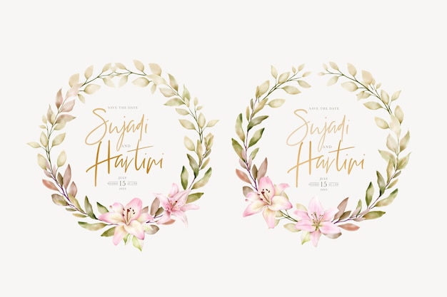 Free vector hand drawn peony wreath design