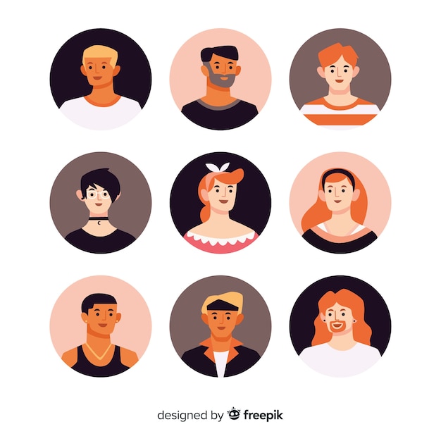 Free Vector hand drawn people avatar collection