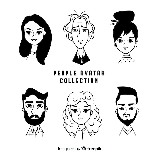 Free vector hand drawn people avatar pack