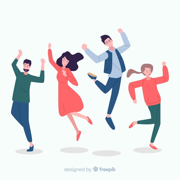 Hand drawn people dancing collection