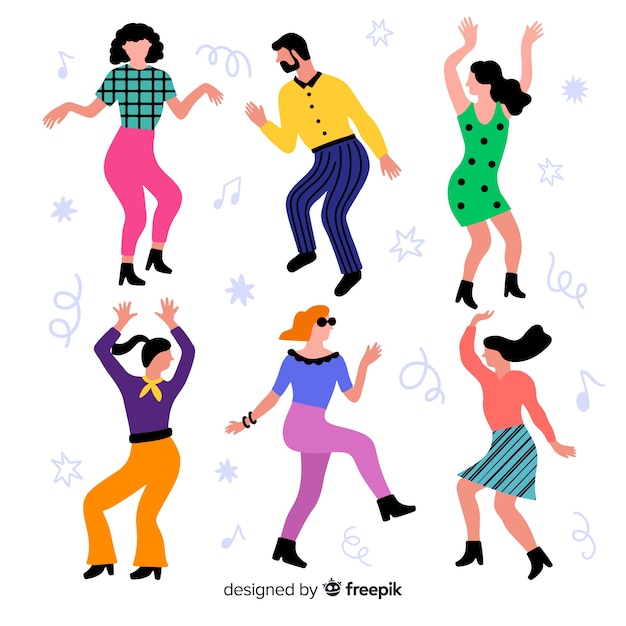 Free vector hand drawn people dancing collection