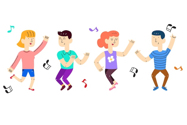 Free Vector hand drawn people dancing illustration