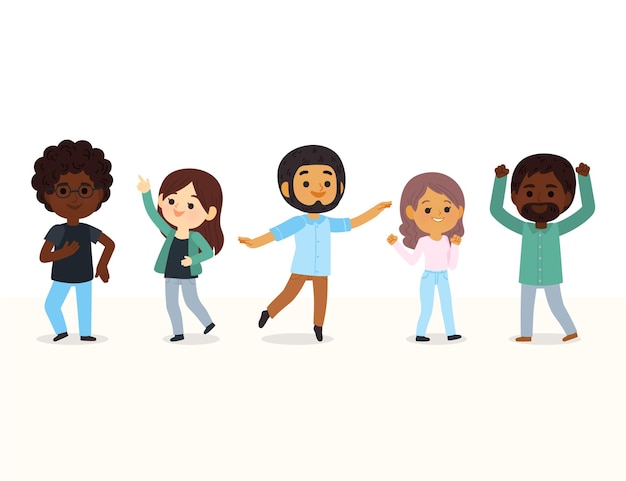 Free Vector hand drawn people dancing illustration