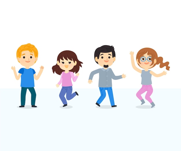 Free Vector hand drawn people dancing illustration