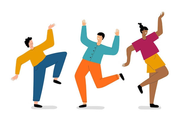 Hand drawn people dancing illustration