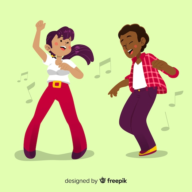 Free vector hand drawn people dancing set