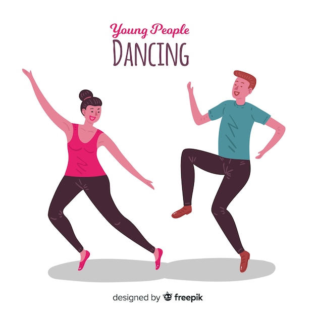 Free Vector hand drawn people dancing set